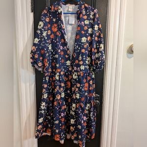 cotton emporium dress Cotton Emporium Brown Mini Dress NEW Stretch Reptile Print 3/4 Sleeves Women's S